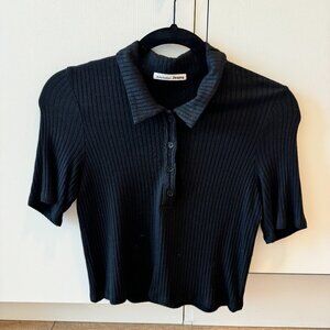 REFORMATION Ribbed Polo Top